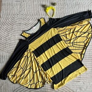 Women Bee Halloween Costume with Headband - Size Medium